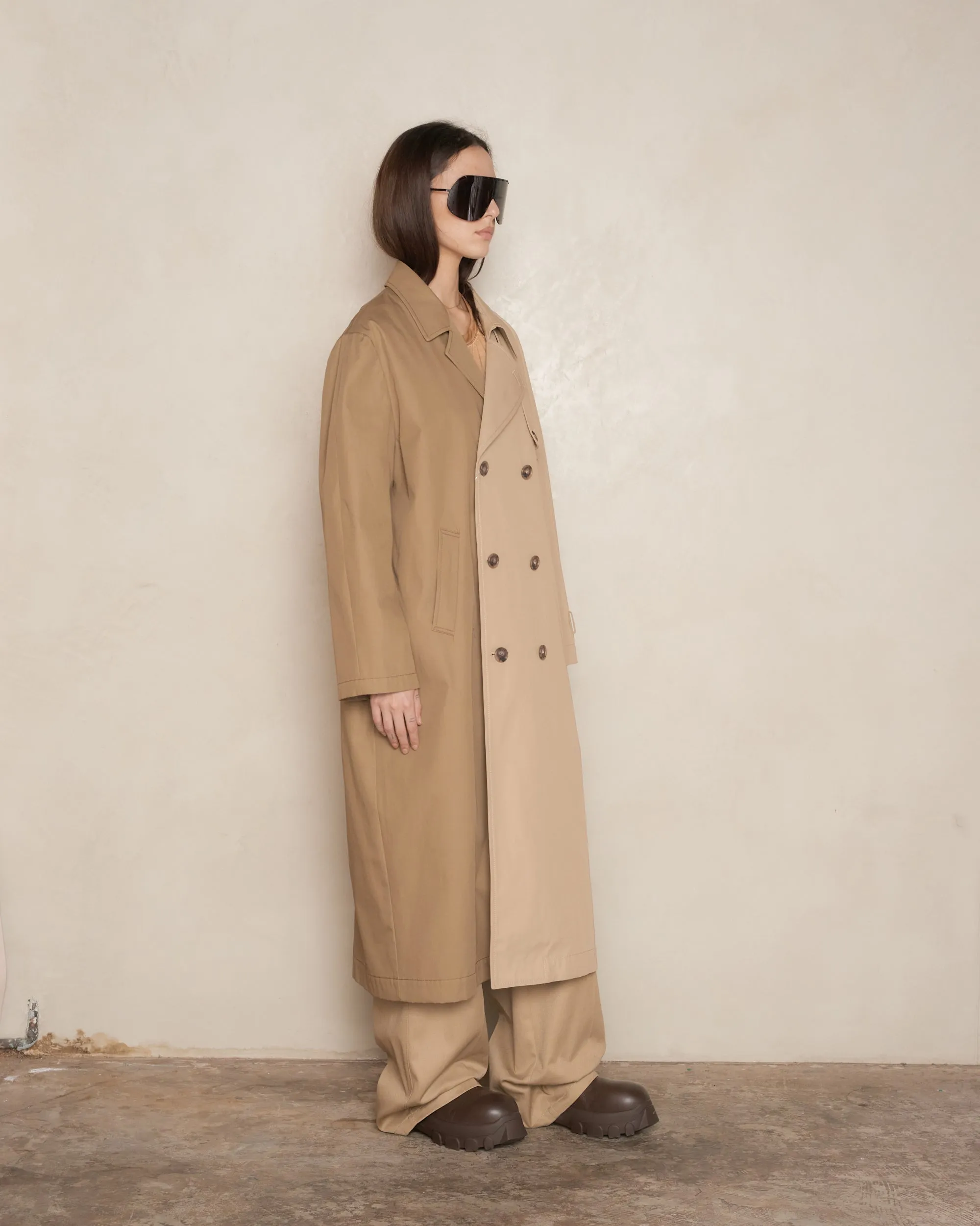 Sand Two-Tone Trench Coat