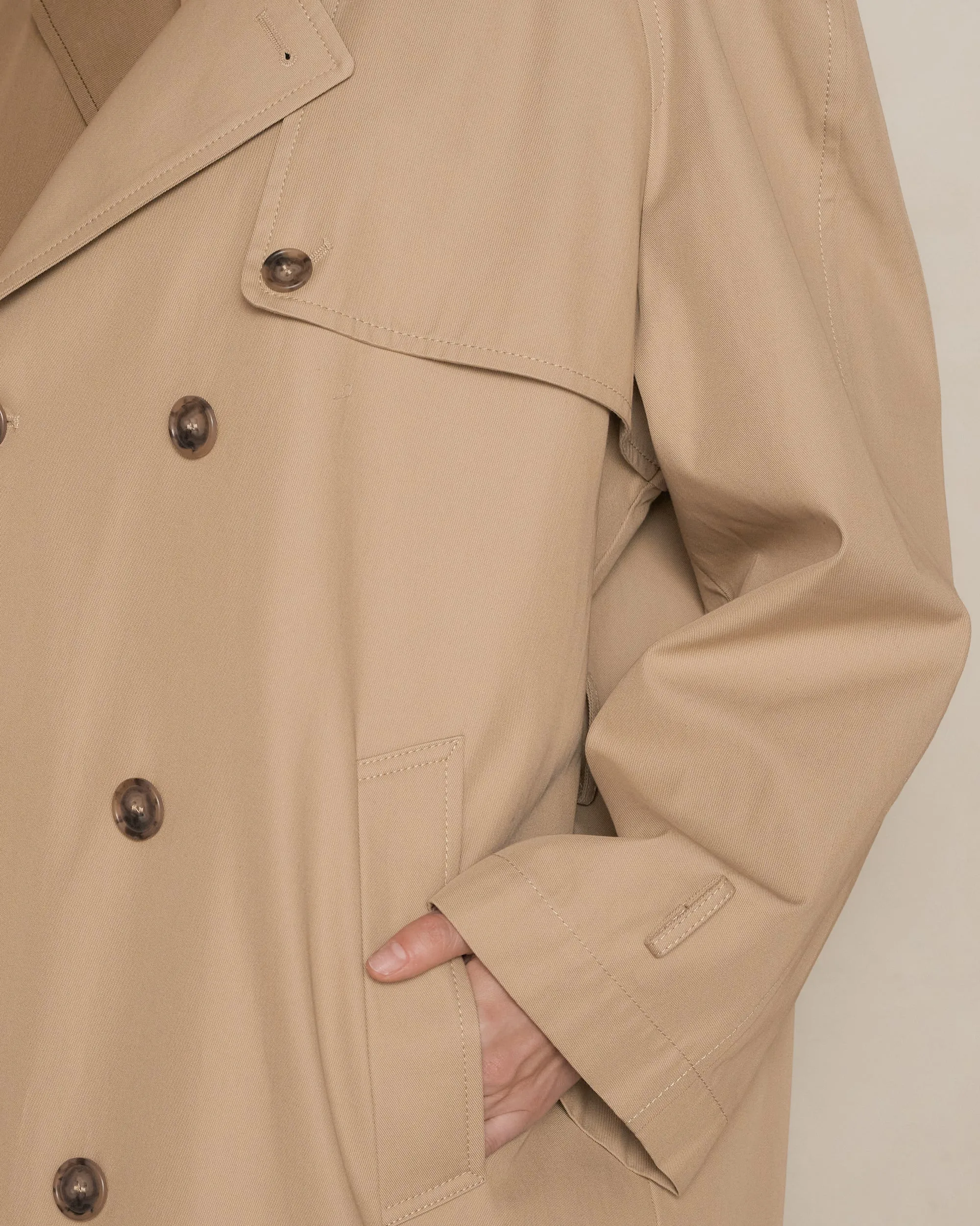 Sand Two-Tone Trench Coat