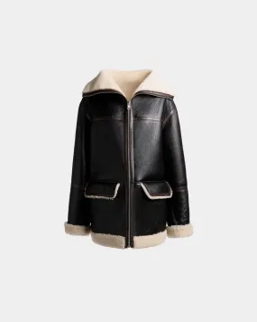 Shearling Lined Jacket In Black Leather 