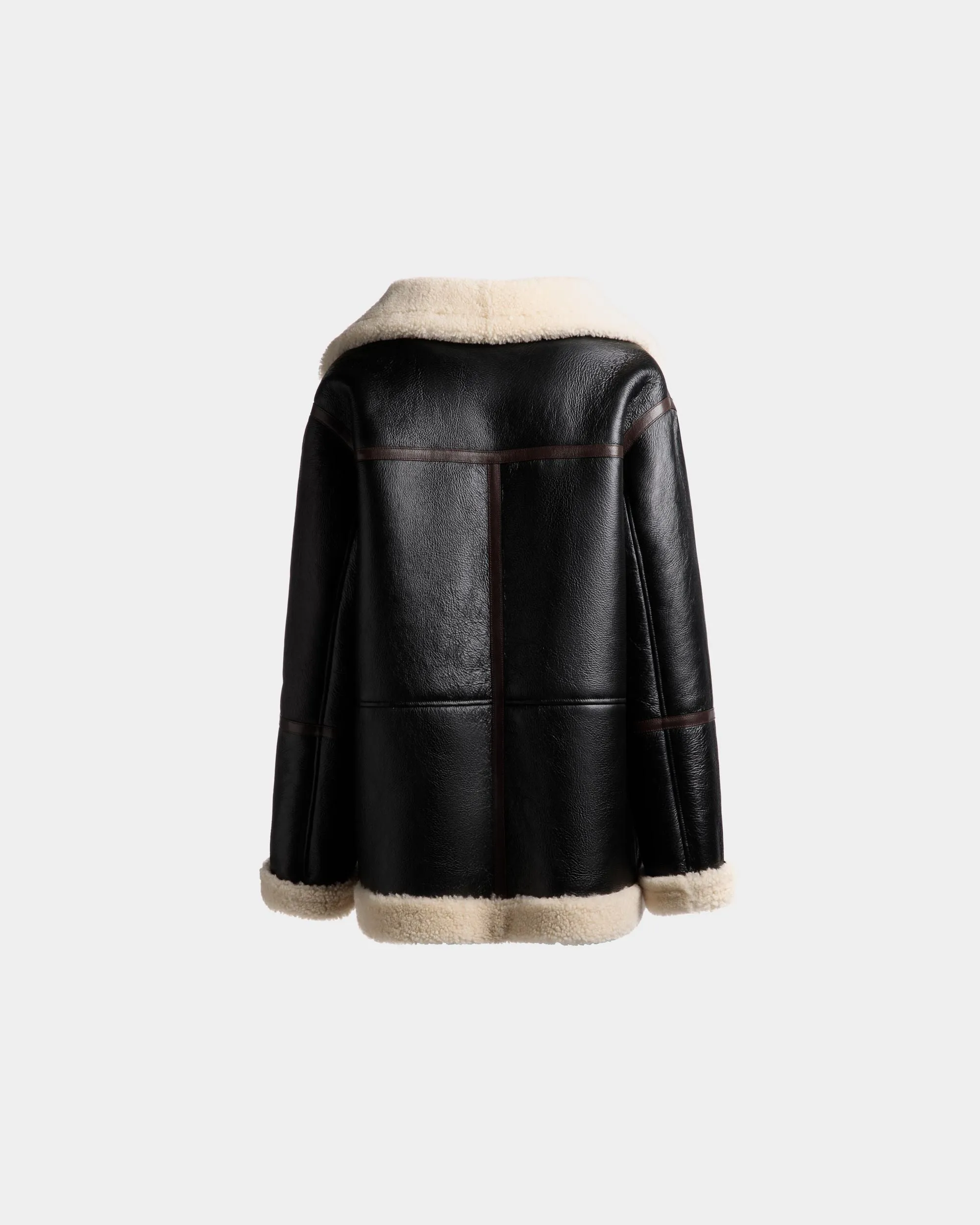 Shearling Lined Jacket In Black Leather 