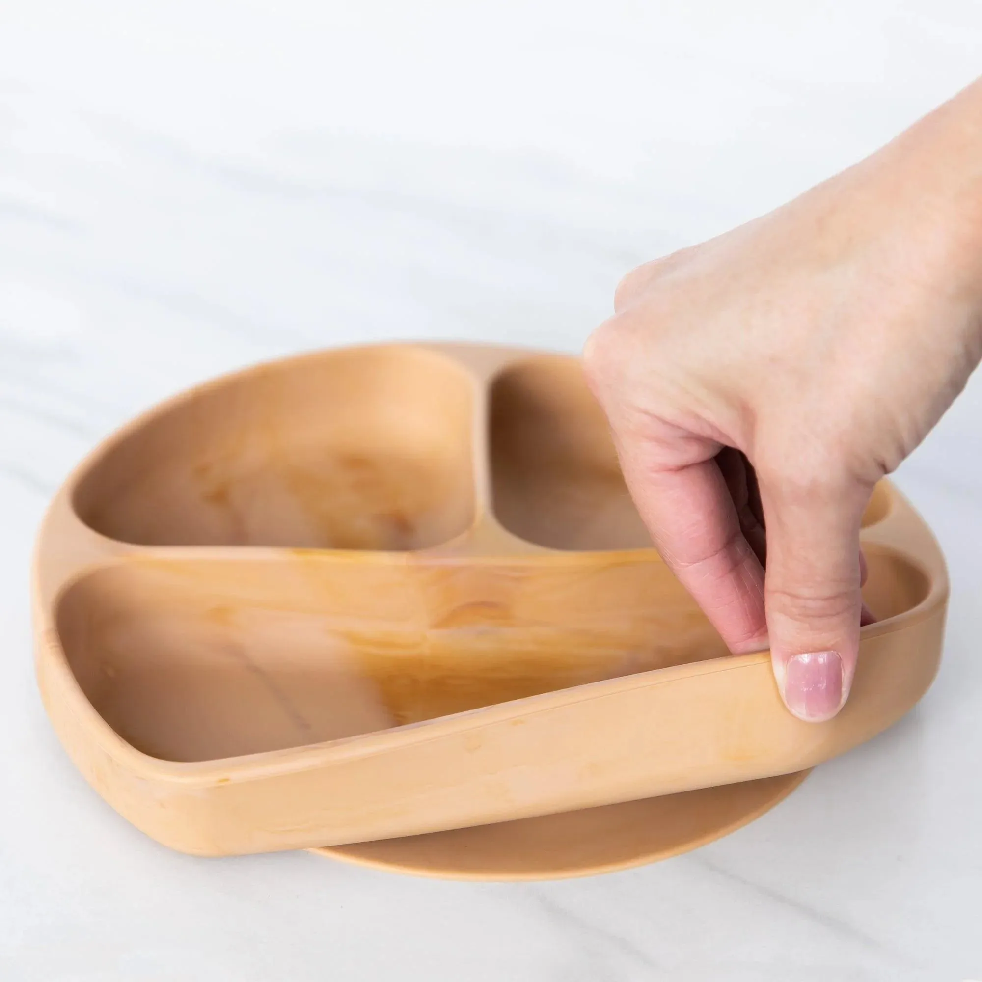 Silicone Grip Dish: Wood Grain