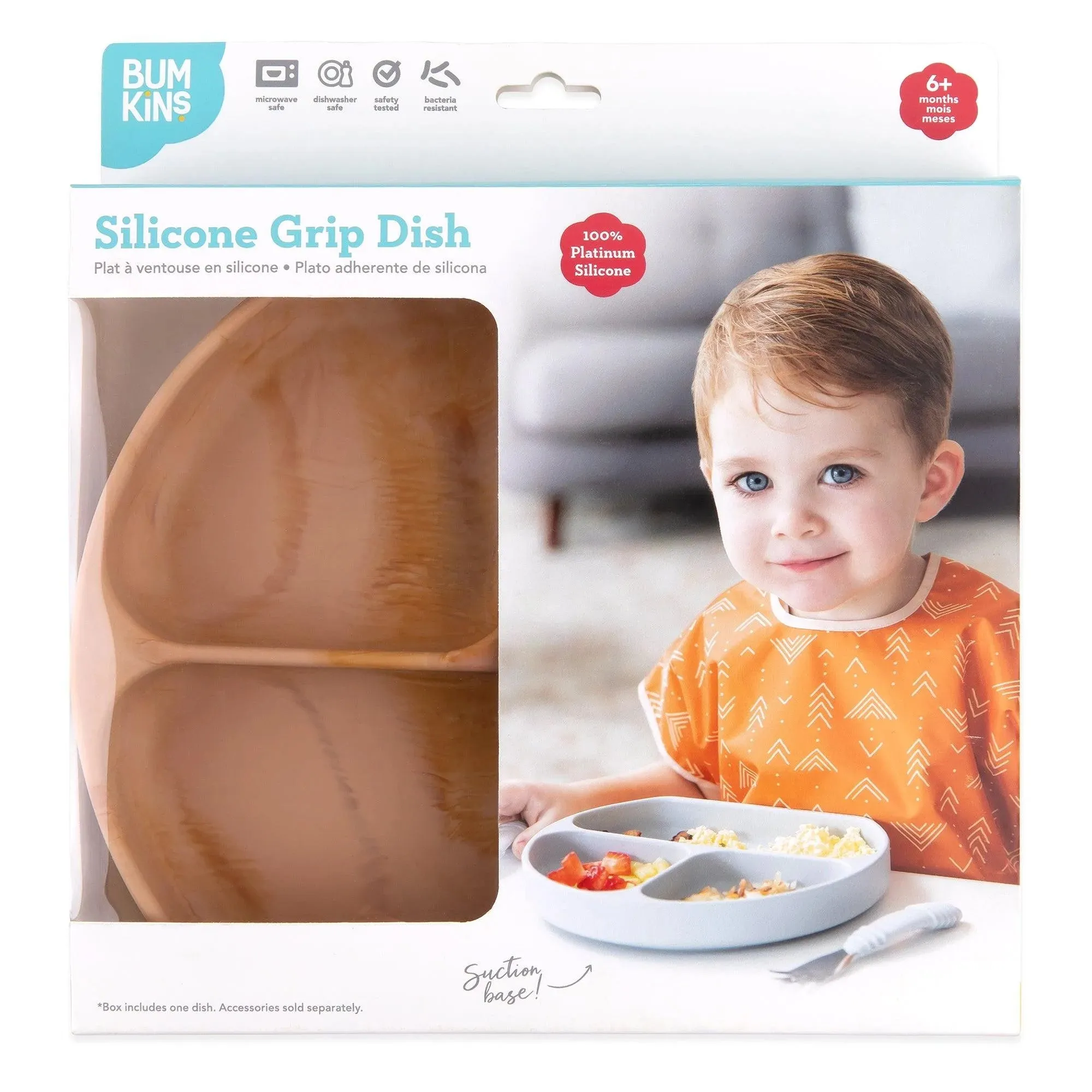 Silicone Grip Dish: Wood Grain