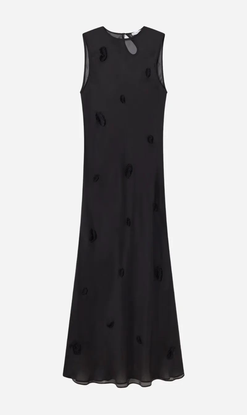  Silk Laundry      Feather Dress - Black 