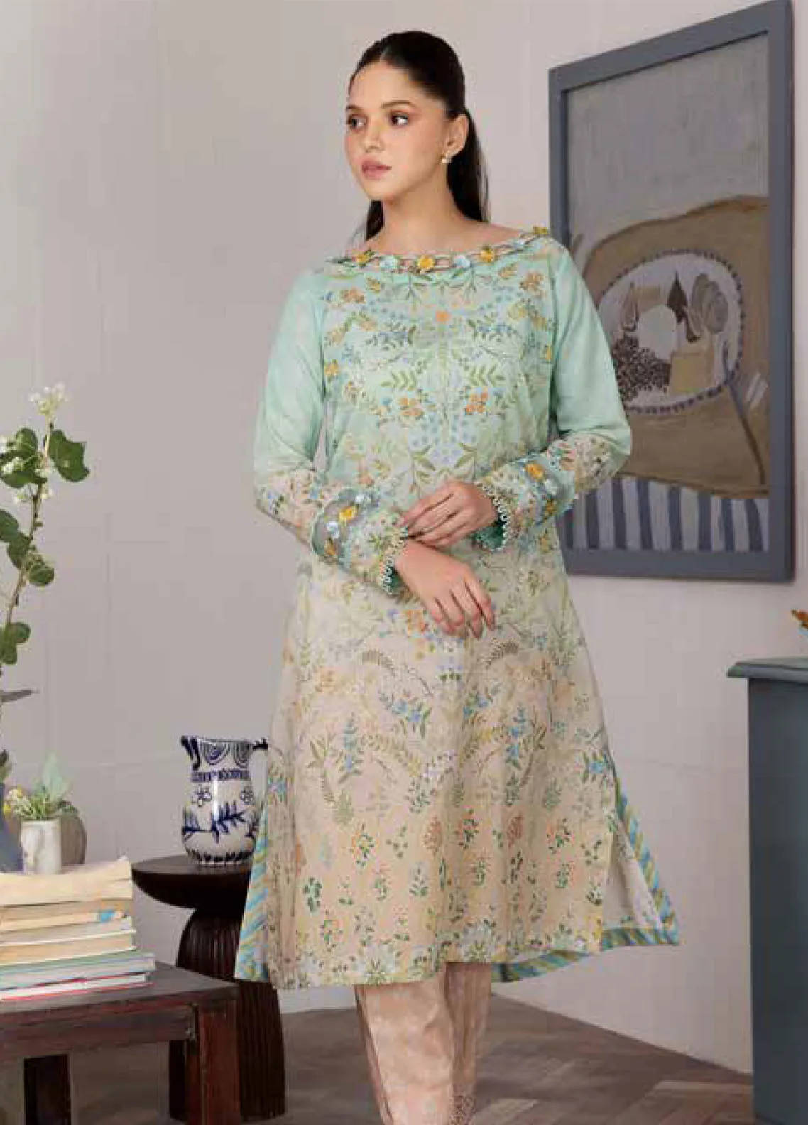 Sobia Nazir Basic Embroidered Lawn 2 Piece Unstitched Suit SN24B 2B