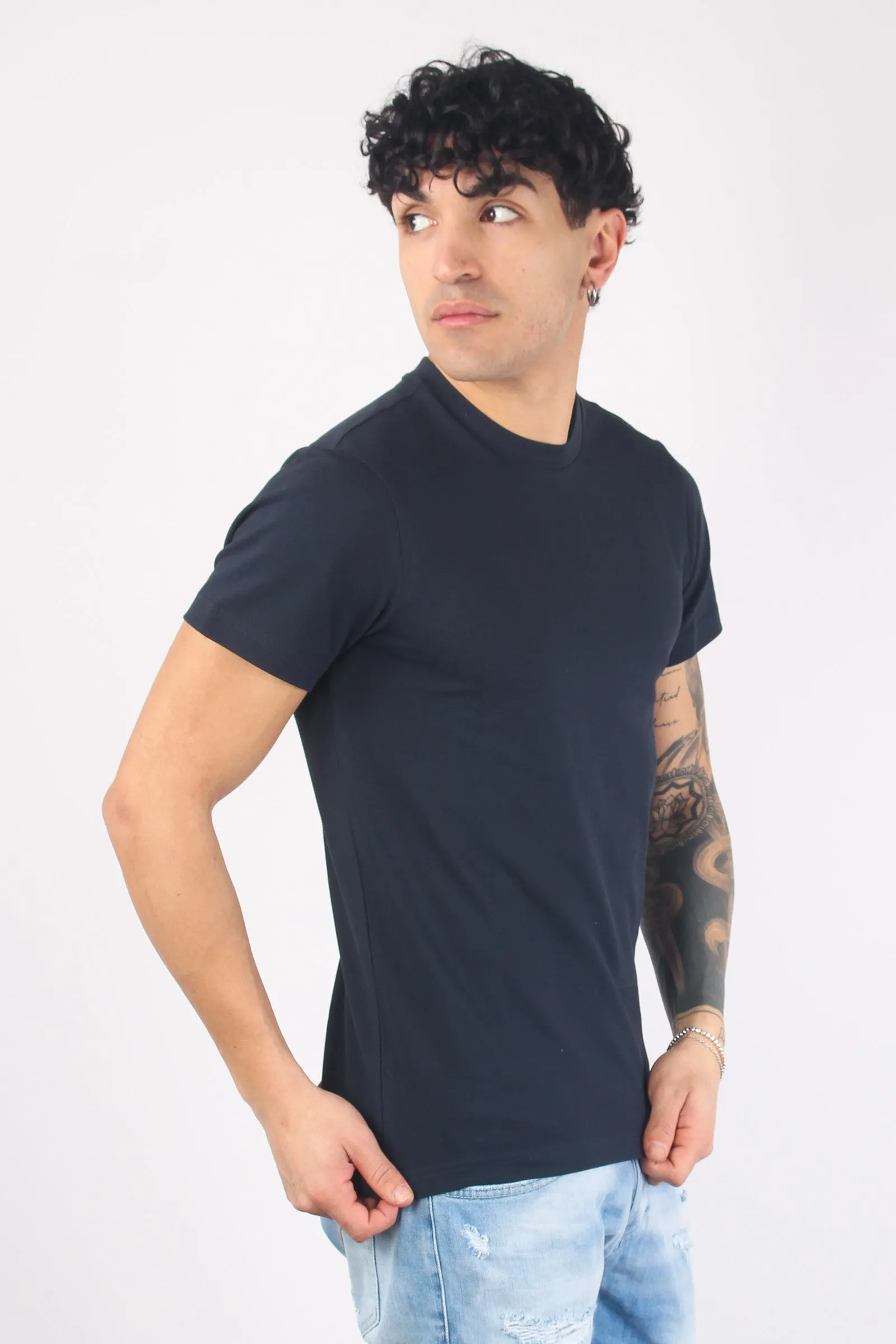 T-shirt Piquet Manica Corta Navy