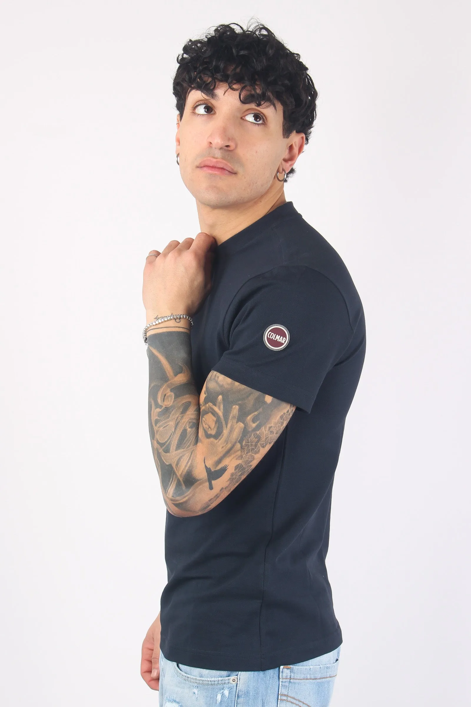 T-shirt Piquet Manica Corta Navy