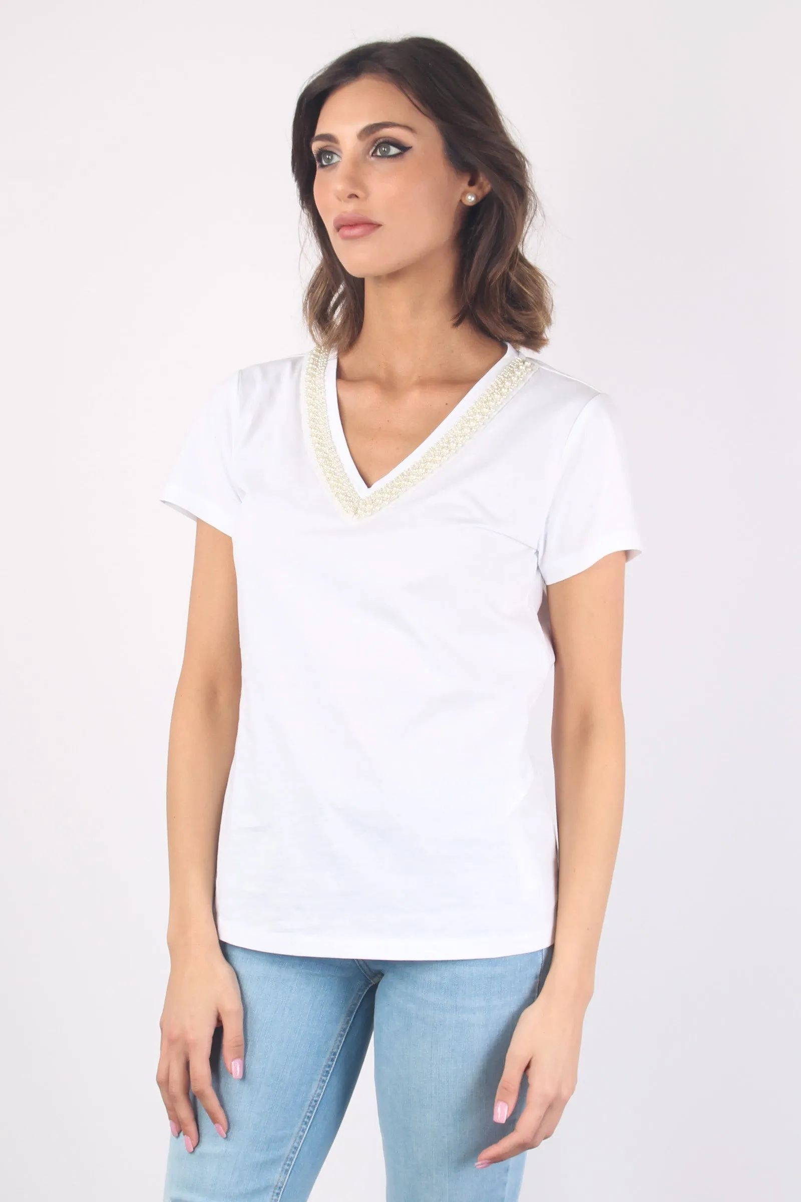 T-shirt Stampa Pop Corn Bianco Emb