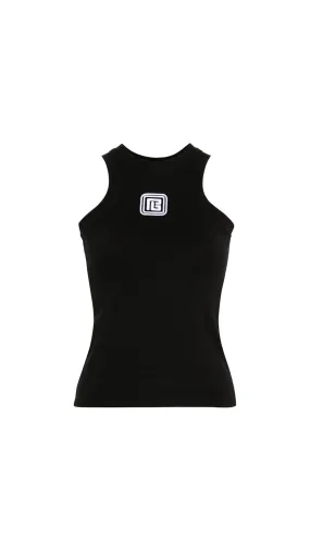 Tank Top With PB Embroidery - Black