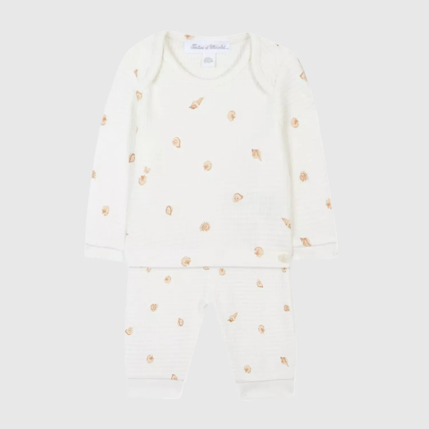 Tartine Et Chocolat Two-Piece Marine Pattern Baby Romper