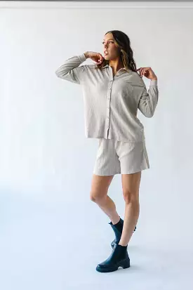 The Du Sol Cozy Ribbed Shorts in Taupe