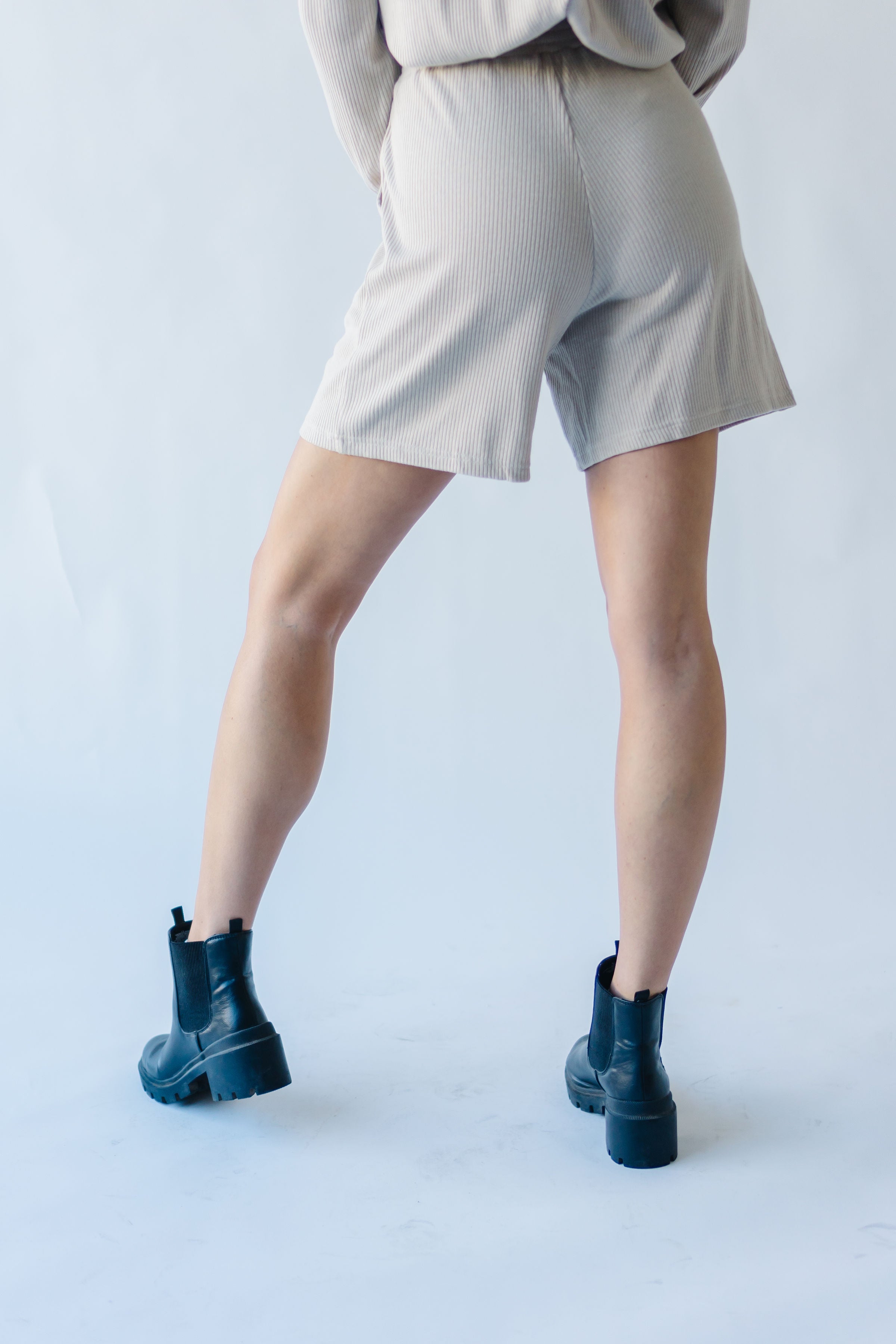 The Du Sol Cozy Ribbed Shorts in Taupe