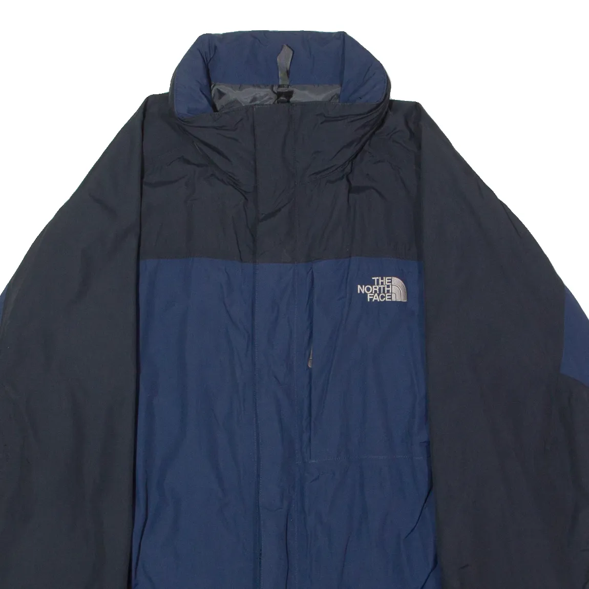 THE NORTH FACE Mens Coat Blue Nylon Hooded Colourblock XL