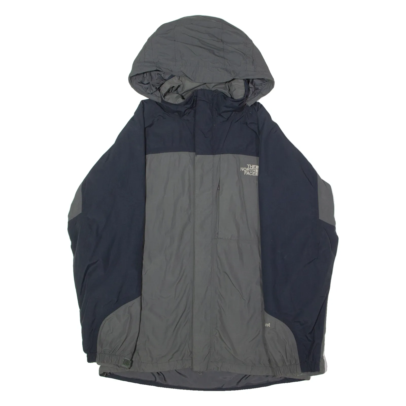 THE NORTH FACE Mens Coat Grey Nylon Hooded Colourblock M