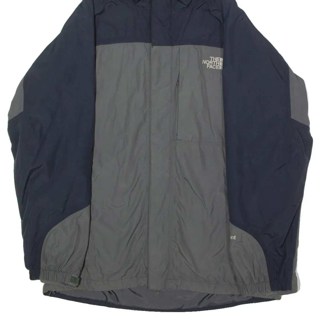 THE NORTH FACE Mens Coat Grey Nylon Hooded Colourblock M