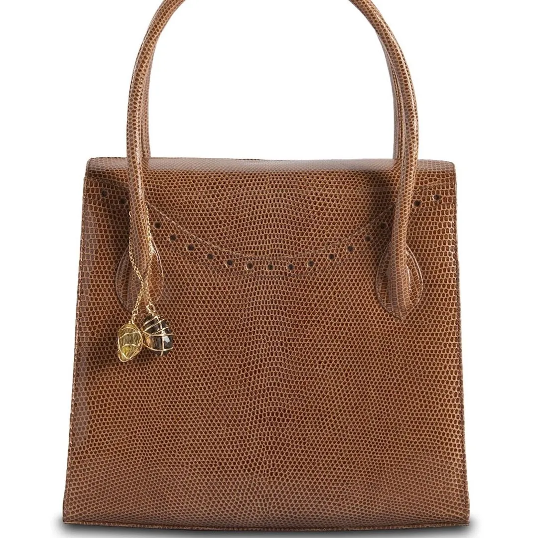 Thompson Tote - Cognac Exotic Lizard