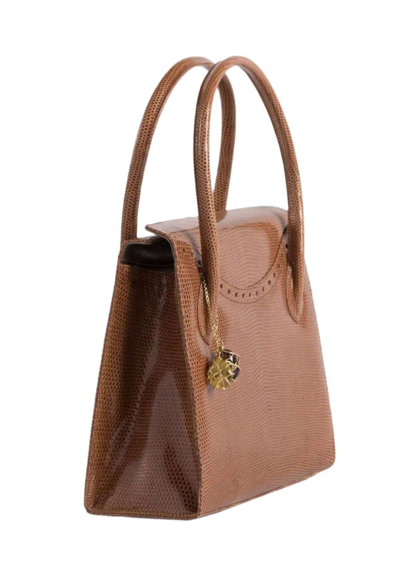 Thompson Tote - Cognac Exotic Lizard