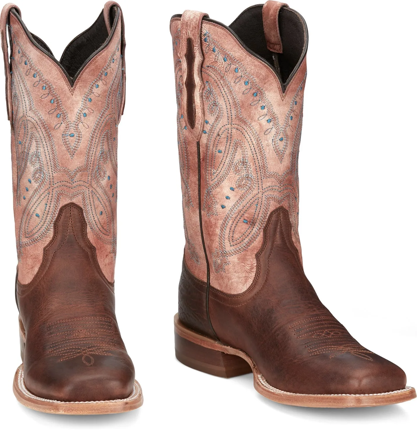 Tony Lama Womens Gabriella Cognac Leather Cowboy Boots