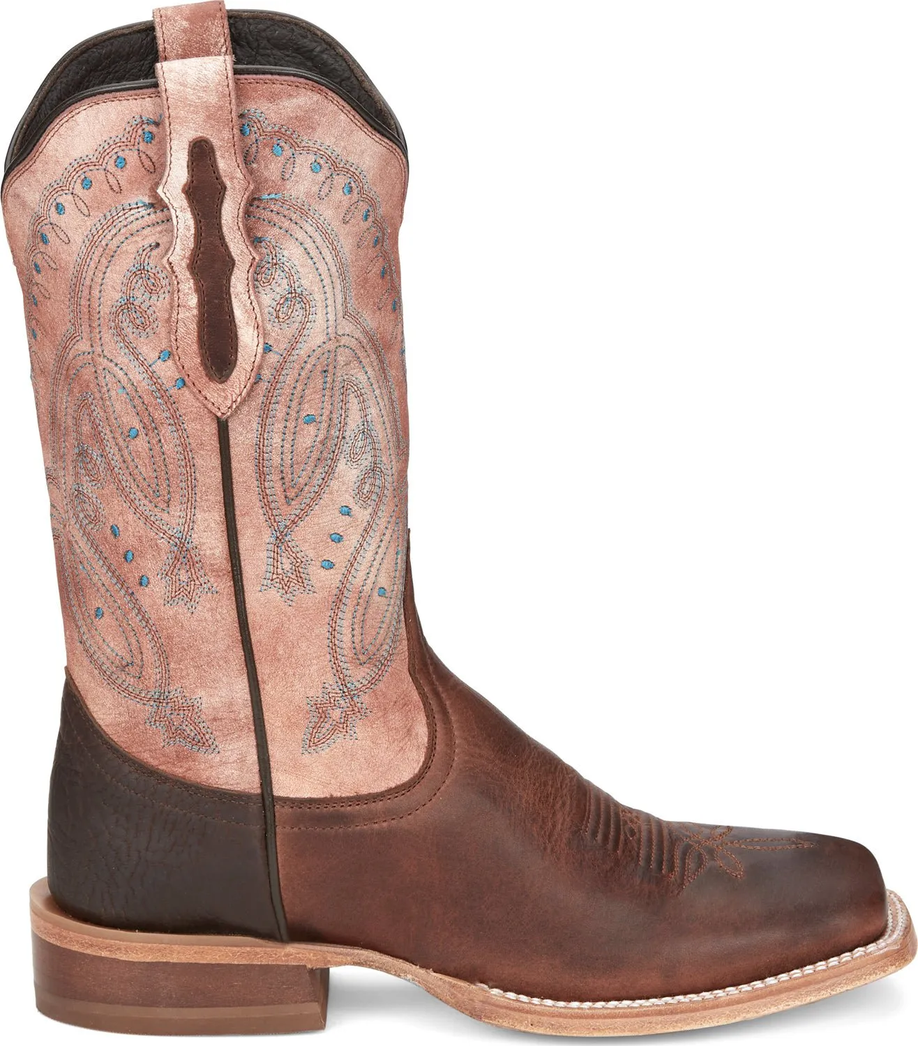 Tony Lama Womens Gabriella Cognac Leather Cowboy Boots