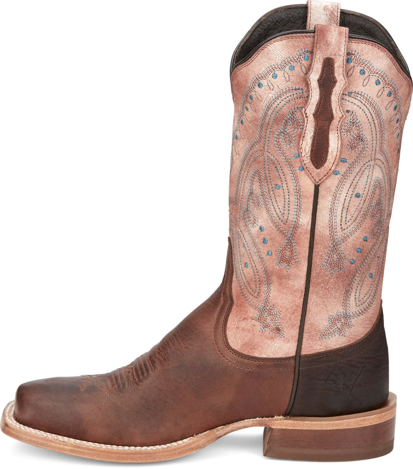 Tony Lama Womens Gabriella Cognac Leather Cowboy Boots