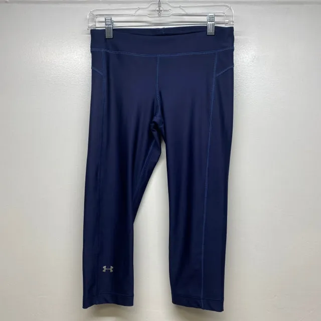 Under Armour Women's Size M Navy Solid Capri Leggings Activewear Pants