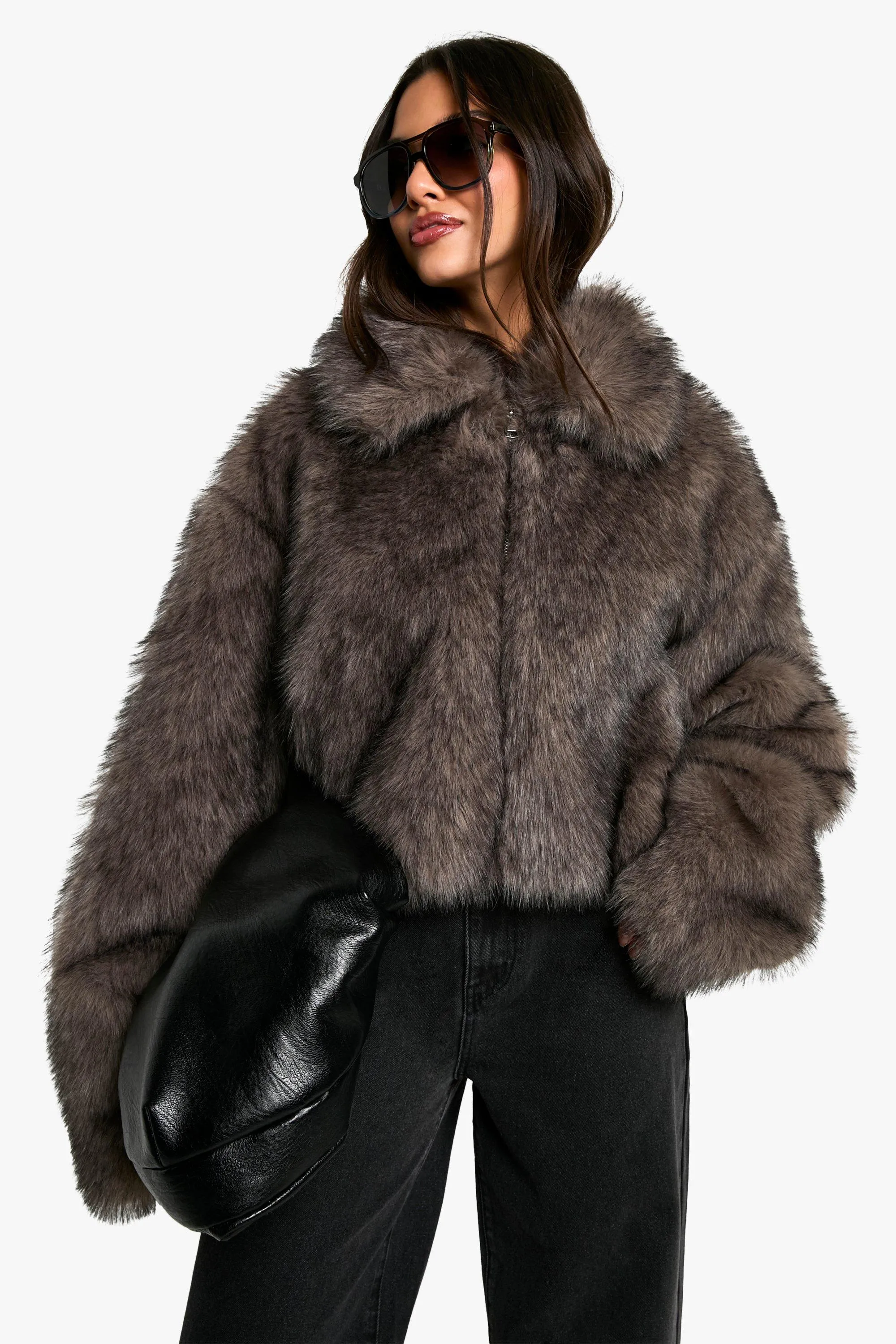 Vintage Look Faux Fur Short Coat