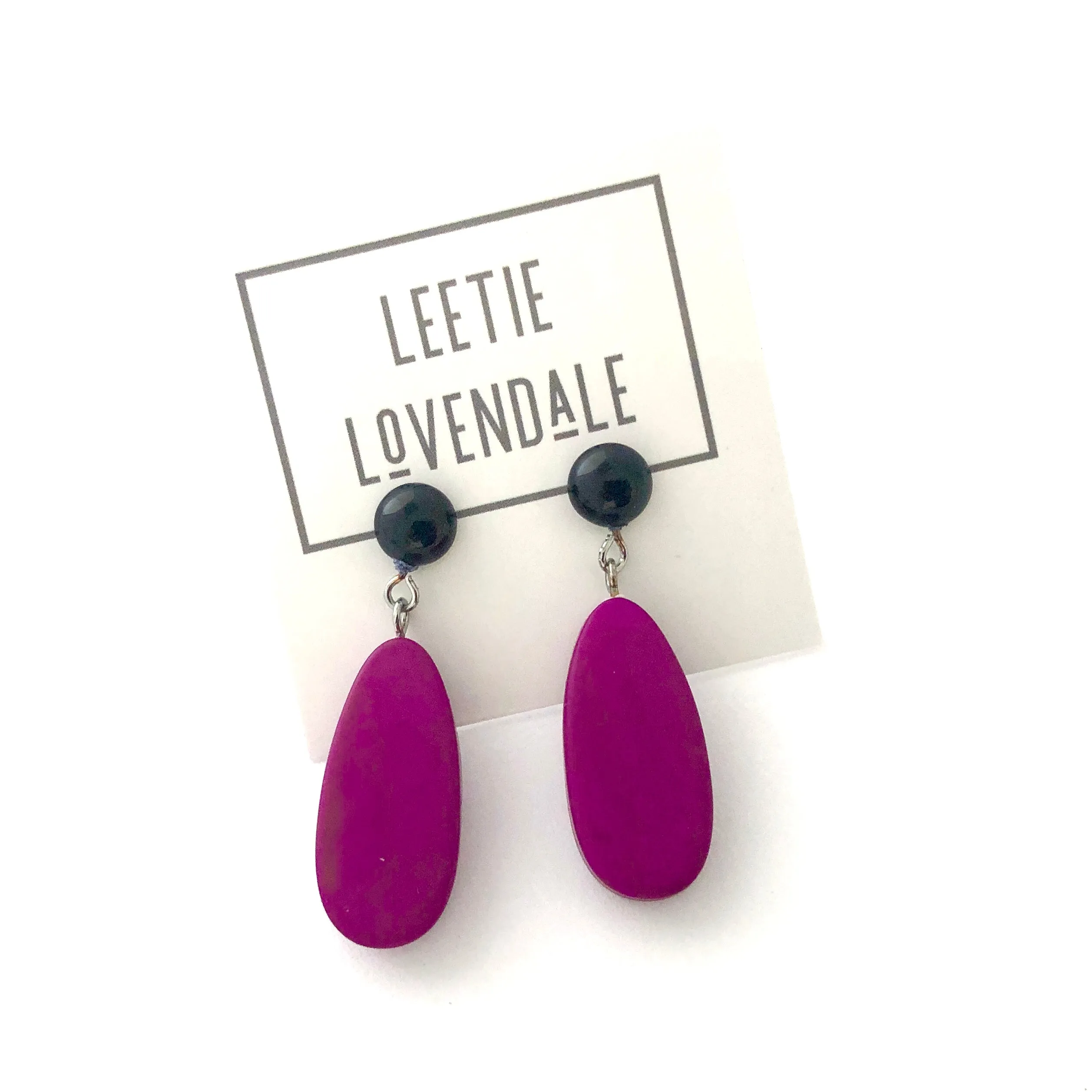 Violet Matte Alex Drop Earrings *