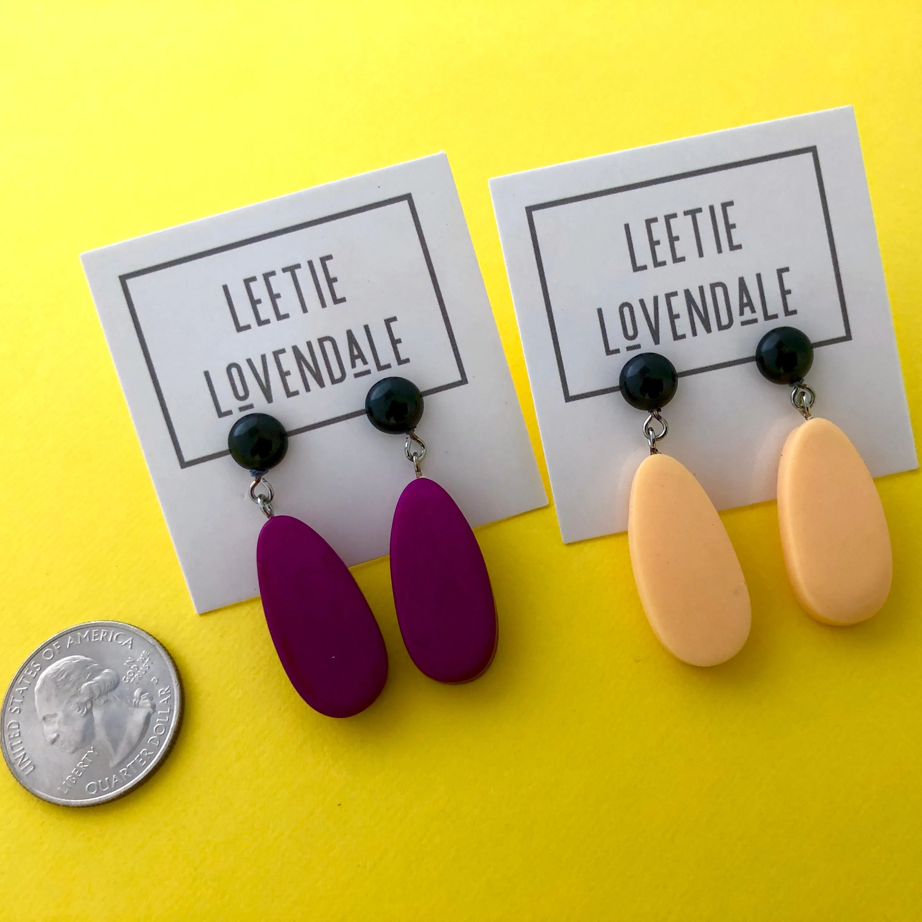 Violet Matte Alex Drop Earrings *