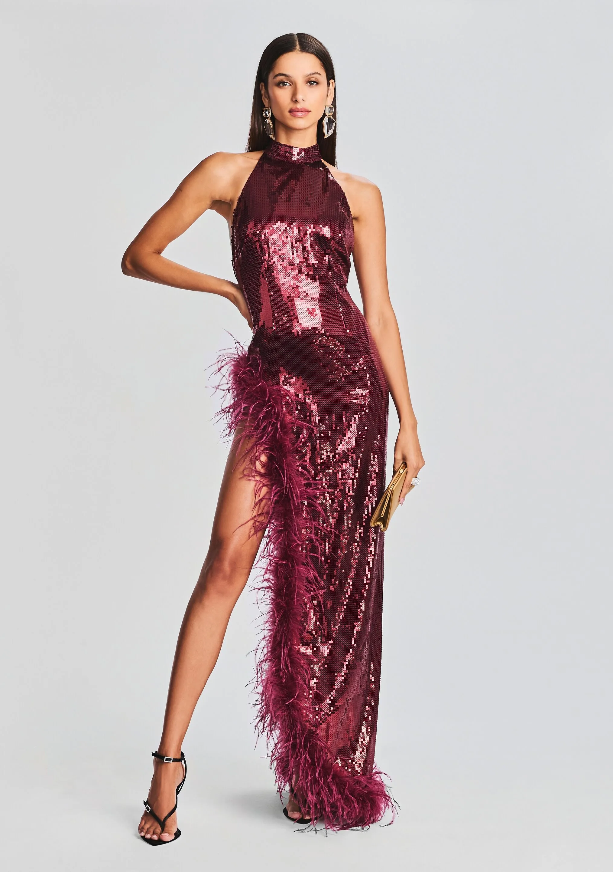 Vixen Sequin Feather Dress