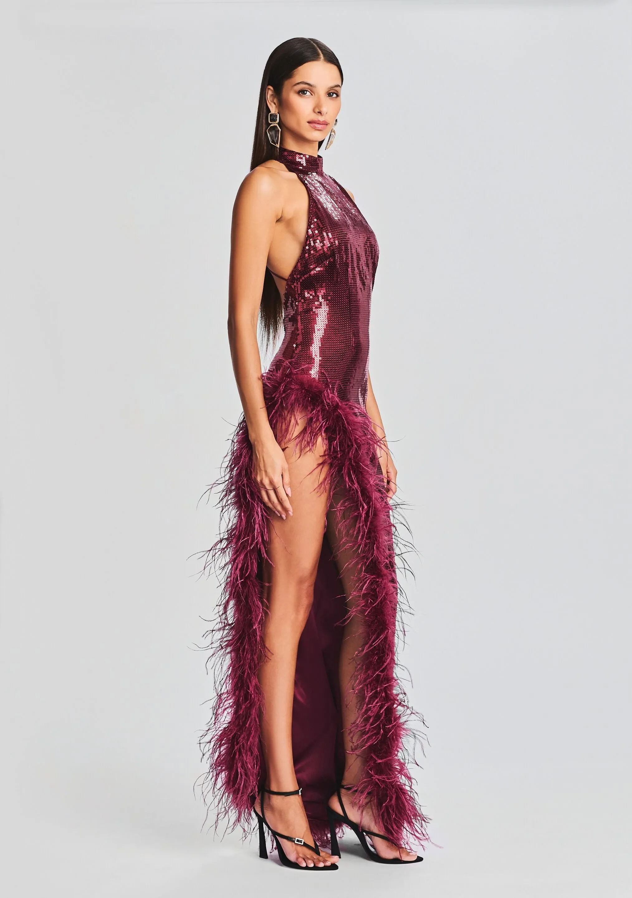 Vixen Sequin Feather Dress