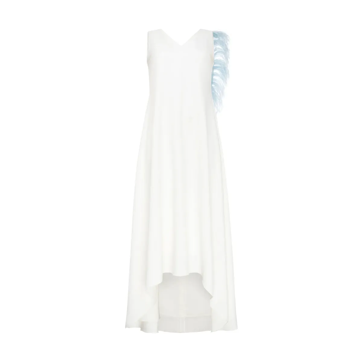 --White Dress with feather-