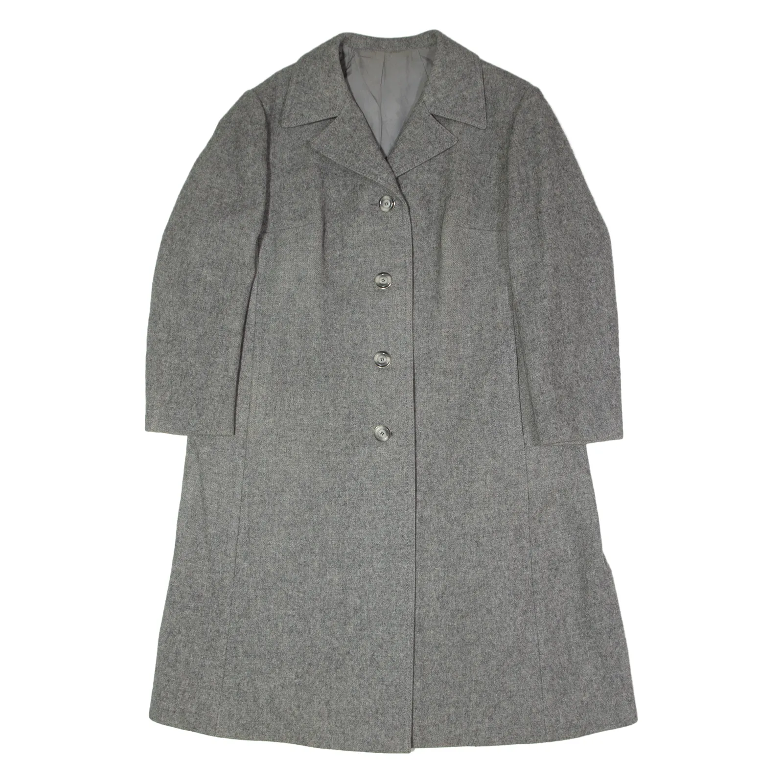 WILKEN Womens Overcoat Coat Grey Wool XL