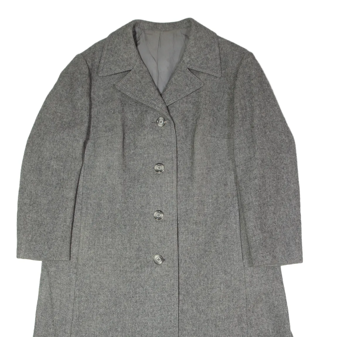 WILKEN Womens Overcoat Coat Grey Wool XL