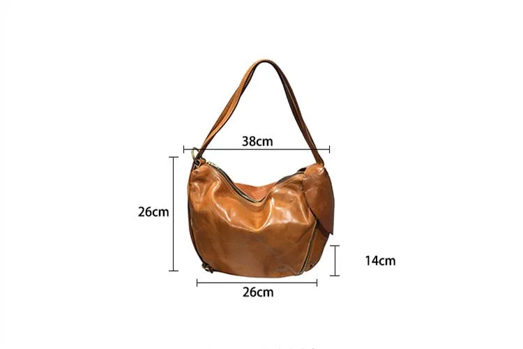 Women's Casual Genuine Leather Portable Tote Shoulder Handbag