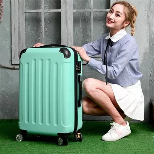 Women's Fashion ABS and PC Rolling Luggage Travel Trolley Bag Sets