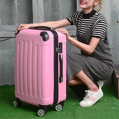 Women's Fashion ABS and PC Rolling Luggage Travel Trolley Bag Sets