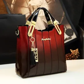 Women's Genuine Leather Large Capacity Tassel Shoulder Handbag