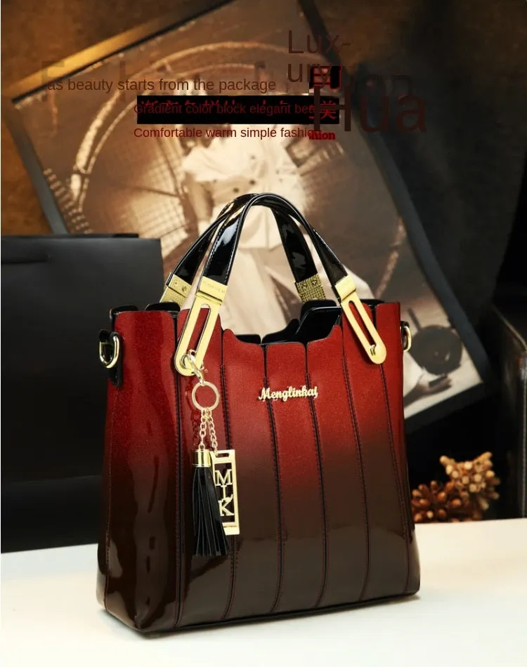 Women's Genuine Leather Large Capacity Tassel Shoulder Handbag