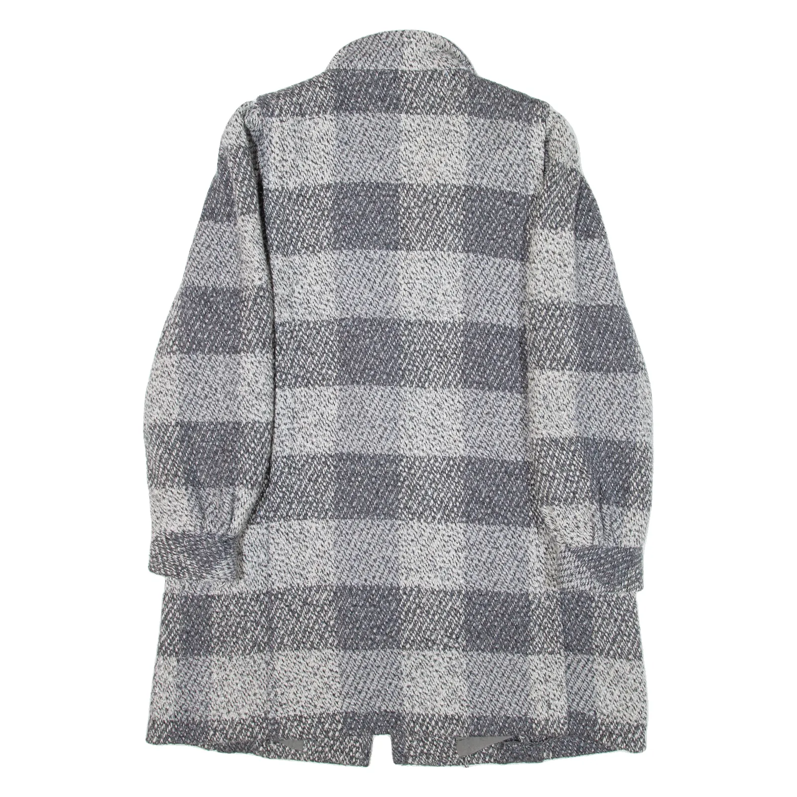 Womens Overcoat Coat Grey Knit Wool Check UK 16