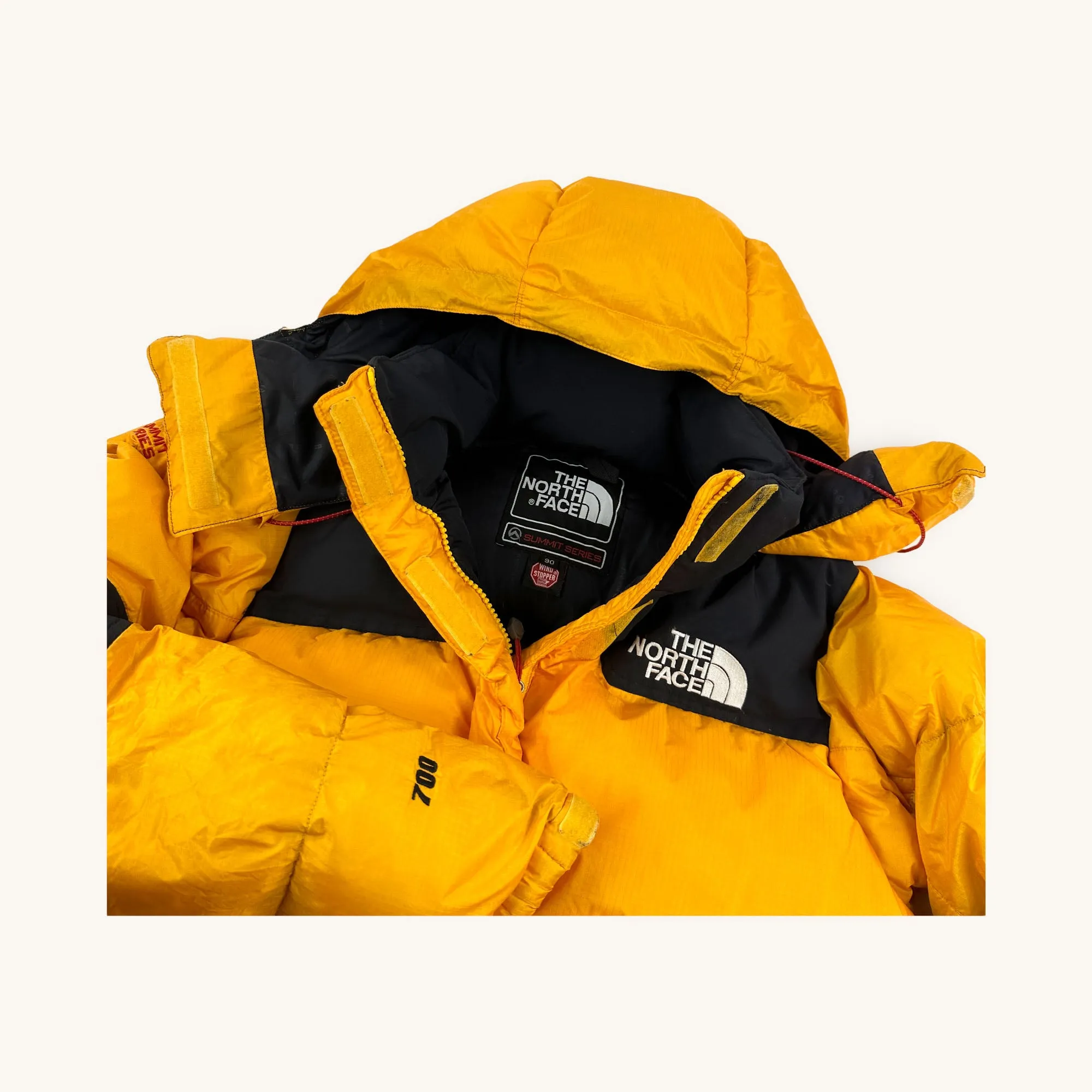 Yellow Black The North Face Baltoro 700 Puffer Jacket Coat (L)