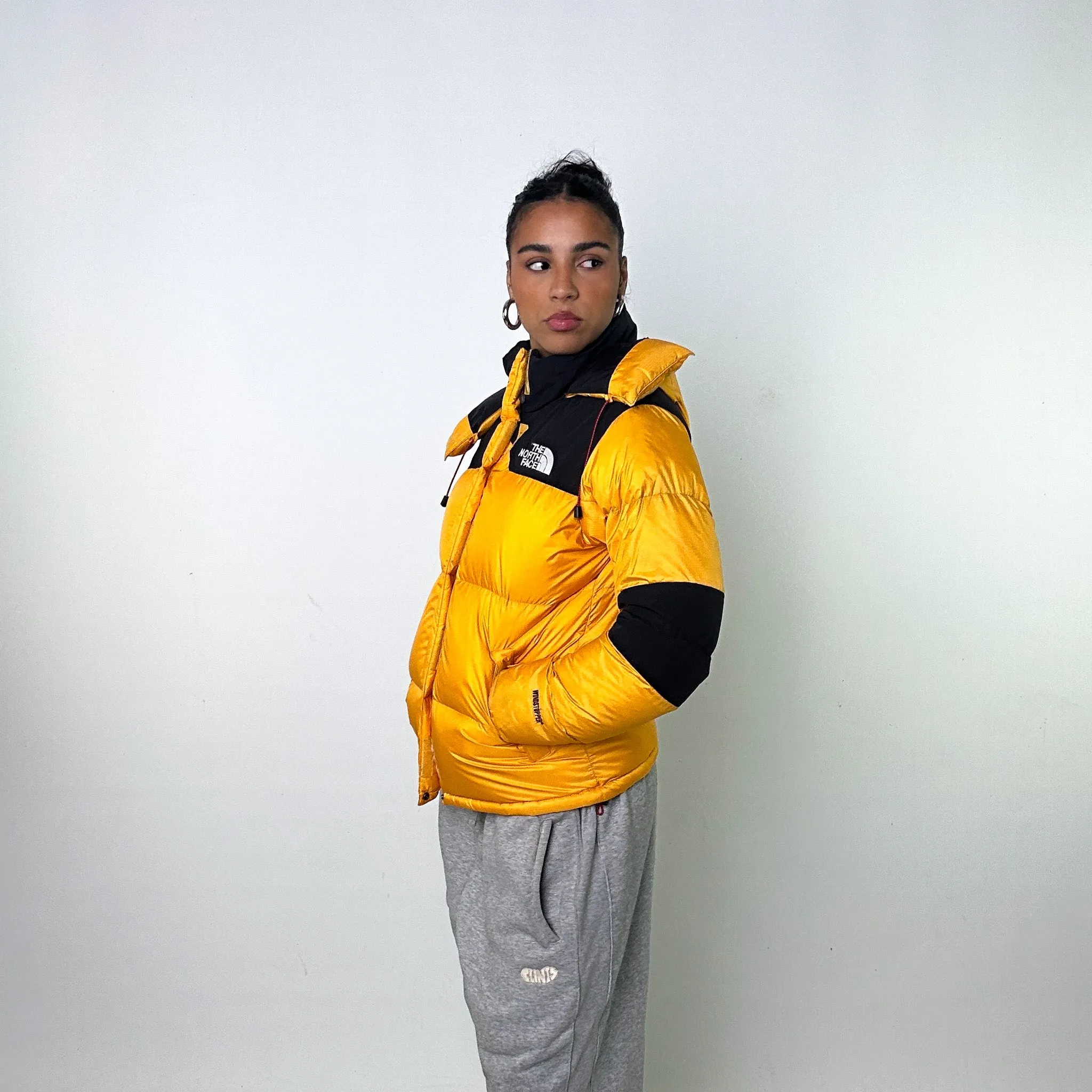 Yellow Black The North Face Baltoro 700 Puffer Jacket Coat (L)