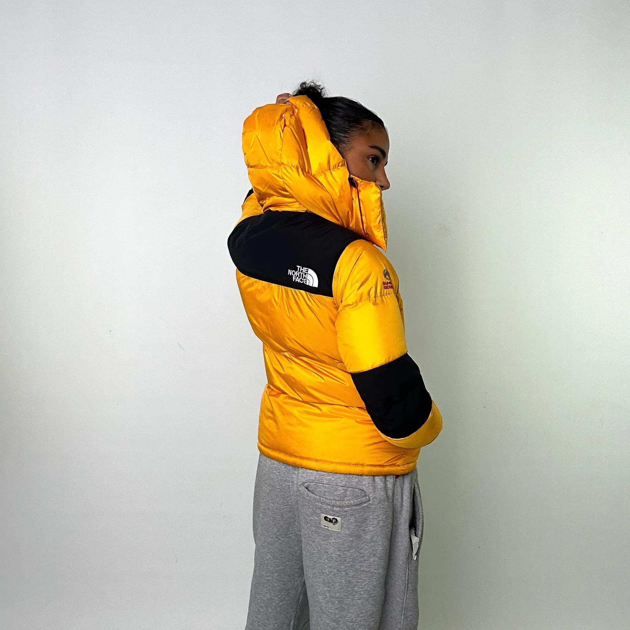 Yellow Black The North Face Baltoro 700 Puffer Jacket Coat (L)