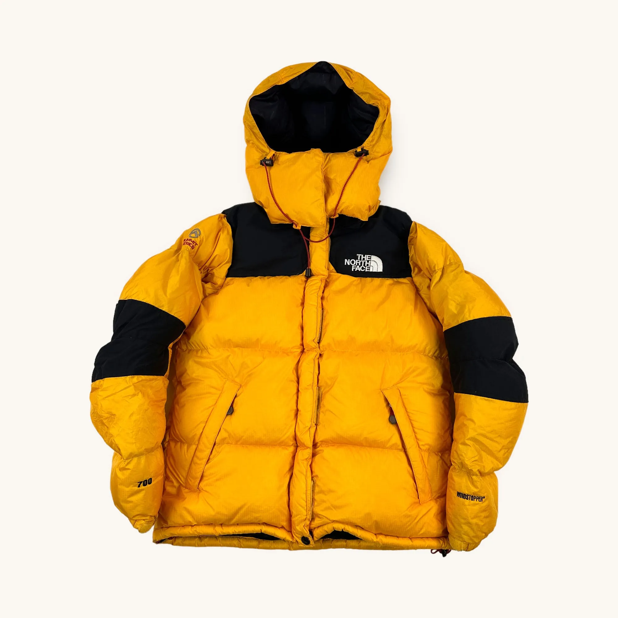 Yellow Black The North Face Baltoro 700 Puffer Jacket Coat (L)